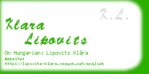 klara lipovits business card